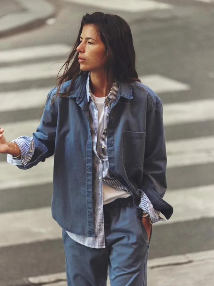 Women Shirts Xirena Blue Storm Asher Twill Shirt