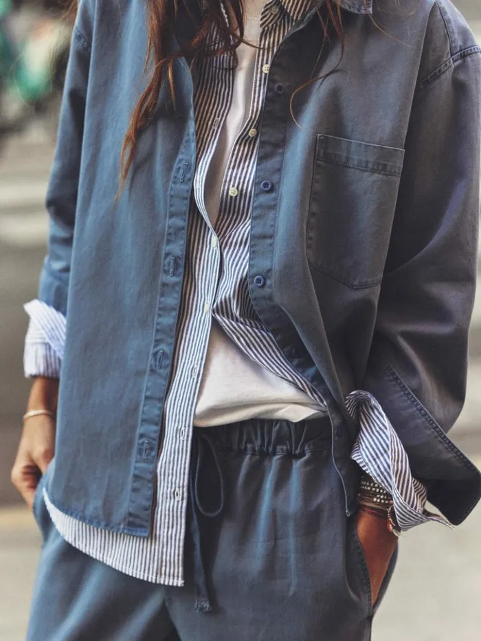 Women Shirts Xirena Blue Storm Asher Twill Shirt