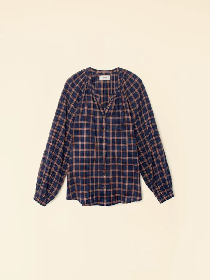 Women Shirts Xirena Navy Brick Evan Shirt