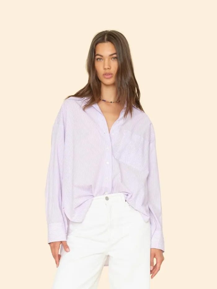 Women Shirts Xirena Violet White Sydney Shirt