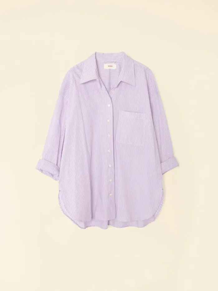 Women Shirts Xirena Violet White Sydney Shirt