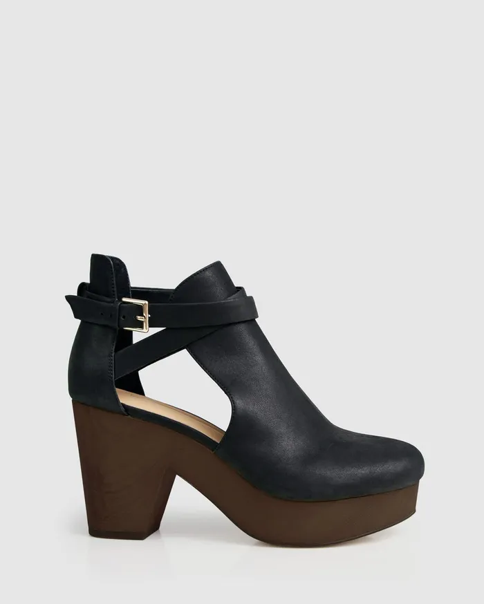 Women Shoes Belle and Bloom Fearless Clog Ankle Boot 8211 BlackChocolate