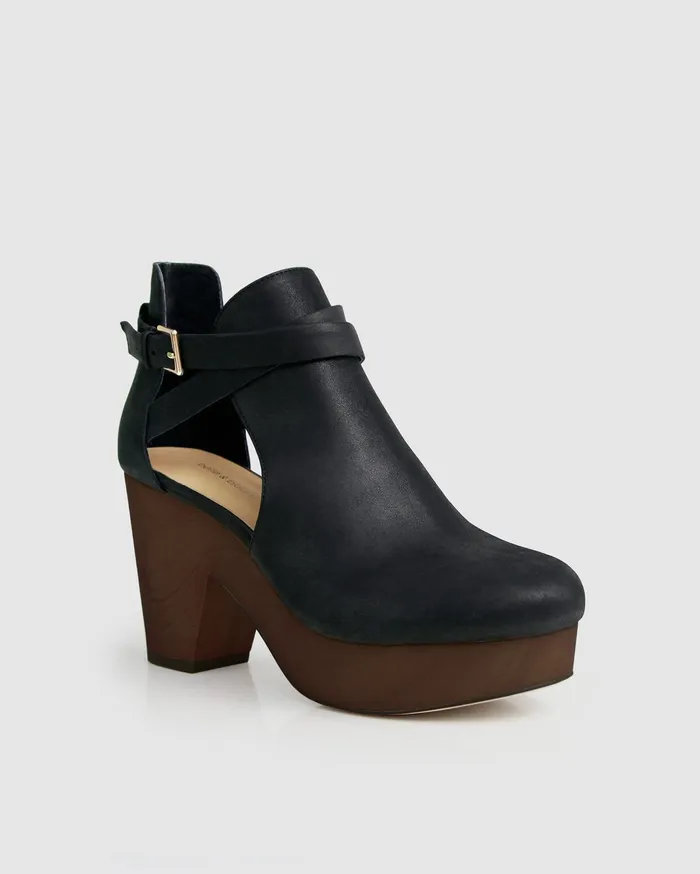 Women Shoes Belle and Bloom Fearless Clog Ankle Boot 8211 BlackChocolate