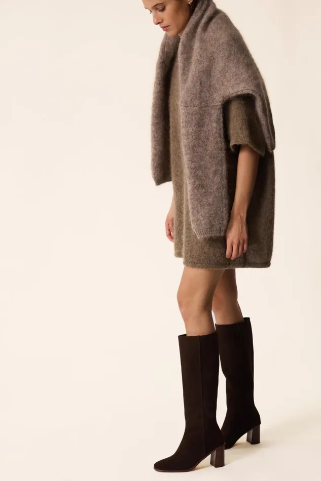 Women Shoes Papricia Ours Bottes Crote De Velours Marron Fonc Des Petits Hauts Shoes and Socks