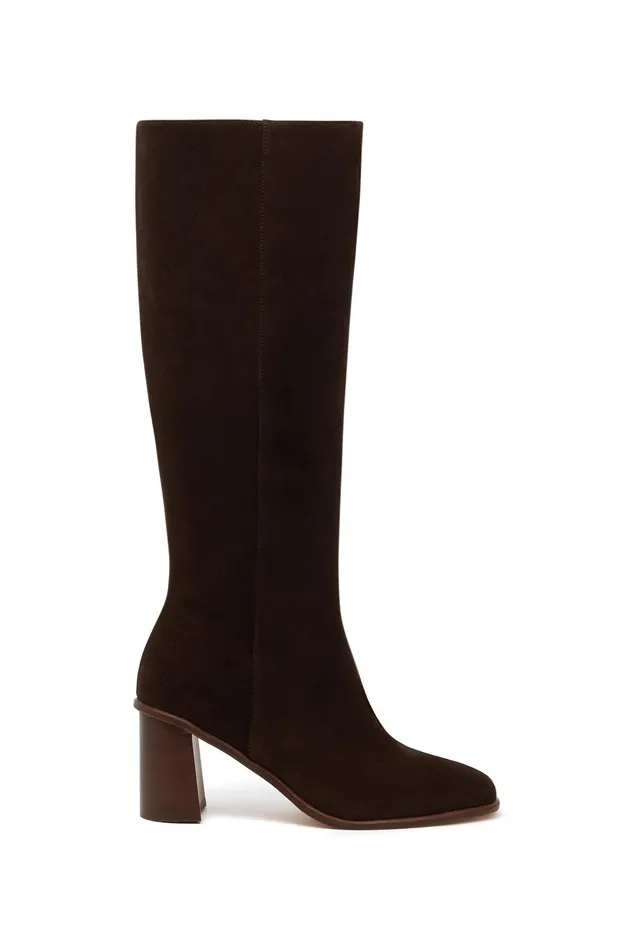 Women Shoes Papricia Ours Bottes Crote De Velours Marron Fonc Des Petits Hauts Shoes and Socks
