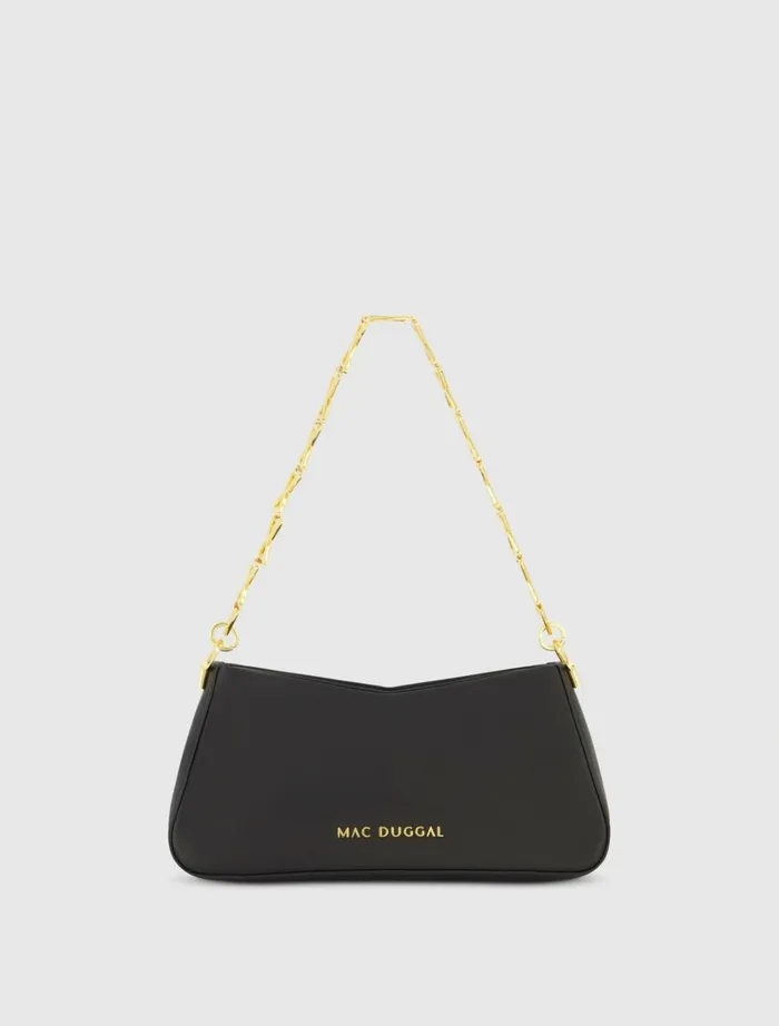 Women Shoulder Bags Mac Duggal Gold Strap Small Black Nappa Leather Shoulder Bag 8211 FINAL SALE Black Women Shoulder Bags Mac Duggal Gold Strap Small Black Nappa Leather Shoulder Bag 8211 FINAL SALE Black