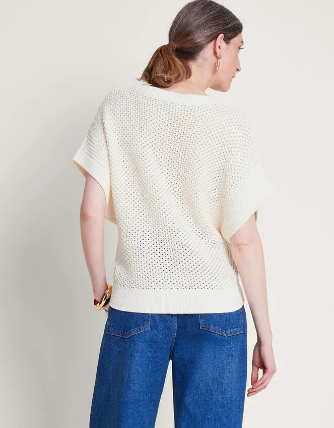 Women Sia Short Sleeve Jumper Ivory Monsoon Casualwear