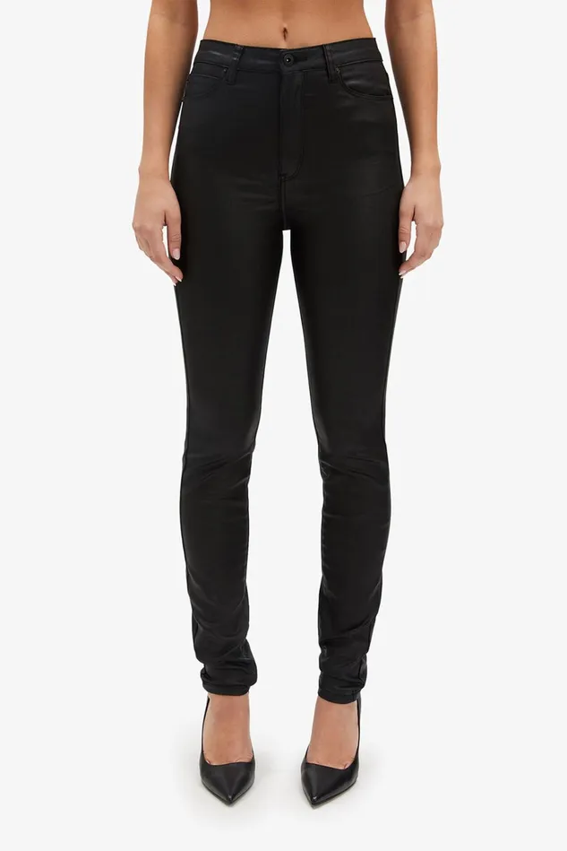 Women Skinny Jeans Bardot Khloe Hi Tall Coated Jeans In Black Black
