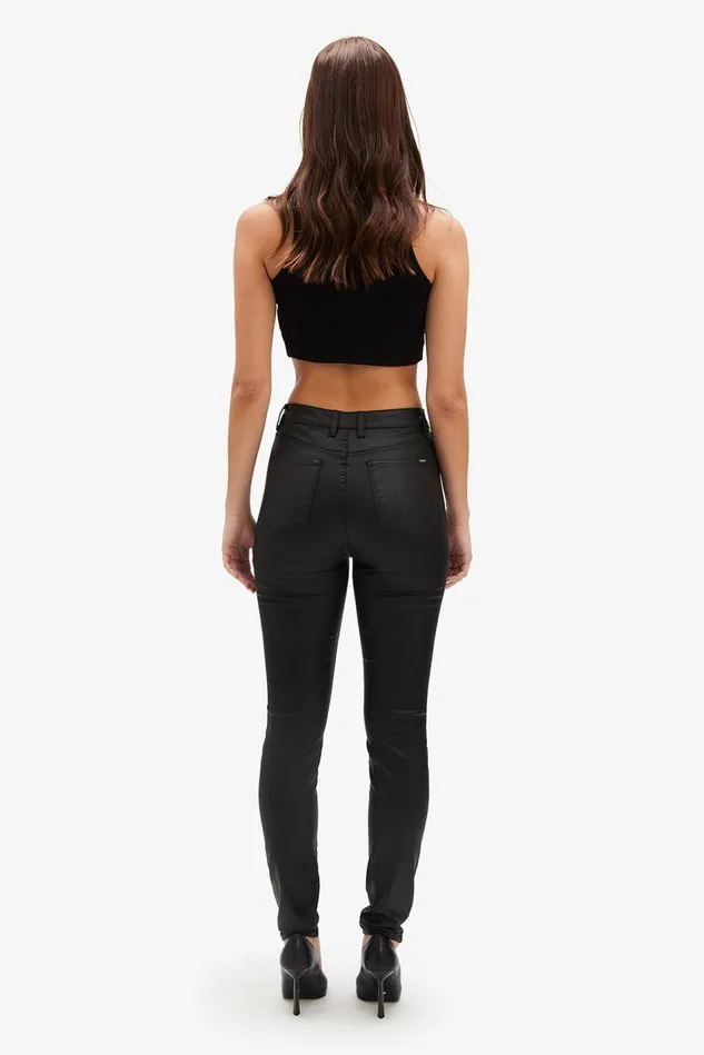 Women Skinny Jeans Bardot Khloe Hi Tall Coated Jeans In Black Black