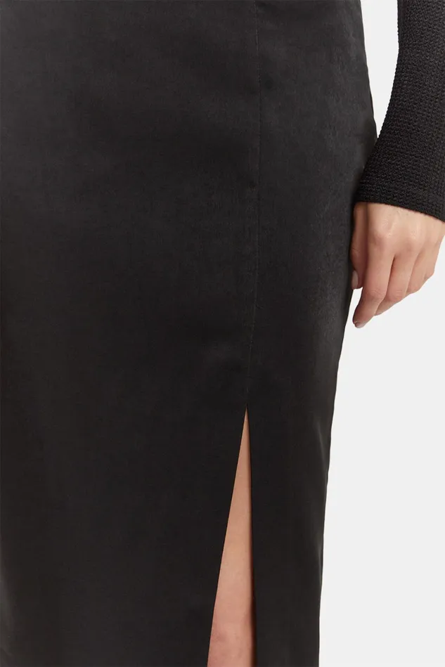 Women Skirts Bardot Reagan Midi Slit Skirt In Black Black Women Skirts Bardot Reagan Midi Slit Skirt In Black Black
