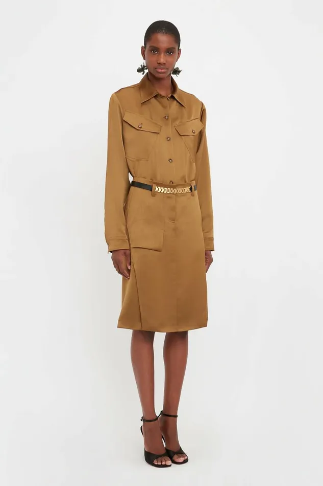 Women Skirts Victoria Beckham Utility Skirt In Tawny Brown