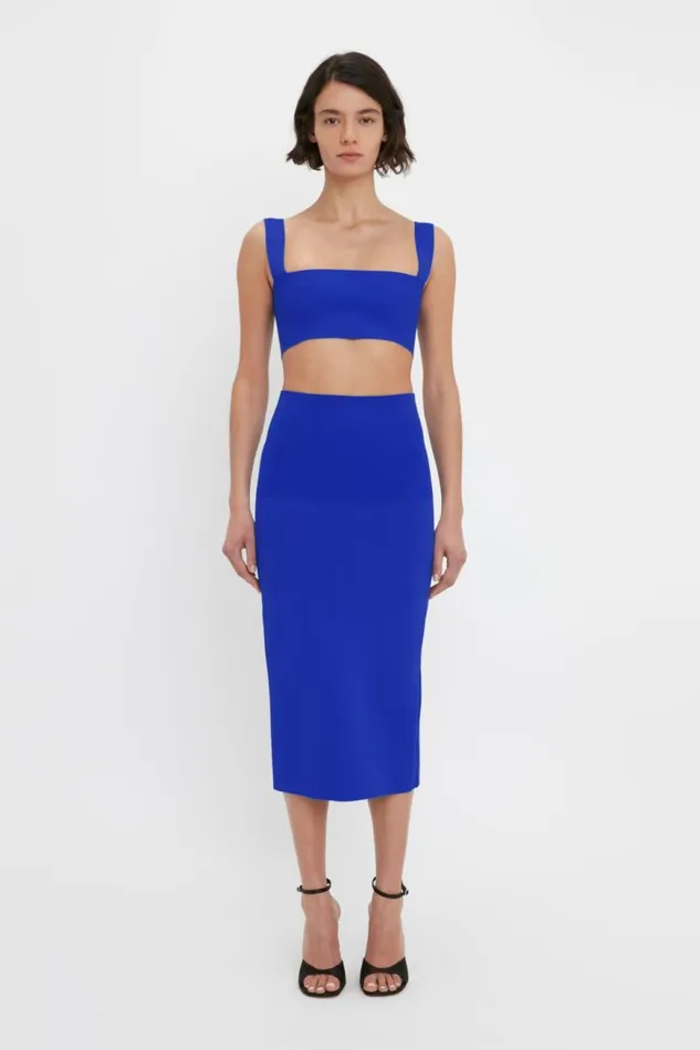 Women Skirts Victoria Beckham VB Body Fitted Midi Skirt In Cobalt