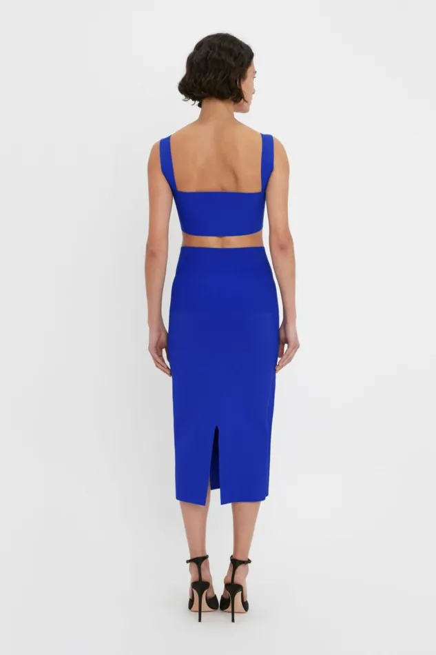 Women Skirts Victoria Beckham VB Body Fitted Midi Skirt In Cobalt