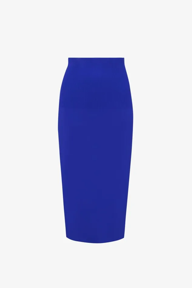 Women Skirts Victoria Beckham VB Body Fitted Midi Skirt In Cobalt