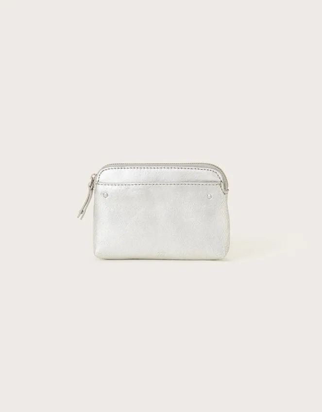 Women Small Leather Metallic Pouch Monsoon Bags and Purses