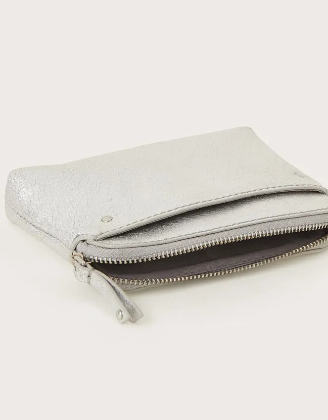 Women Small Leather Metallic Pouch Monsoon Bags and Purses