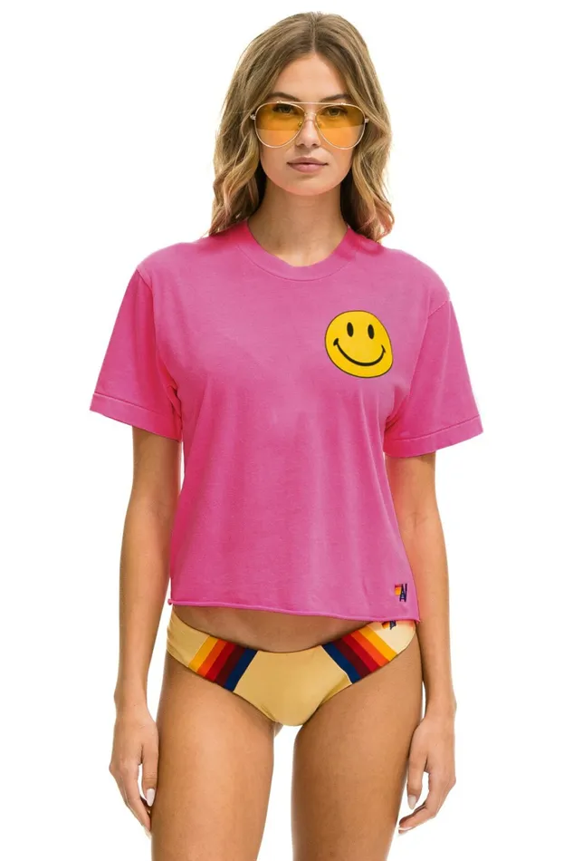 Women SMILEY 2 BOYFRIEND TEE 8211 PARIS PINK Aviator Nation UnisexTees
