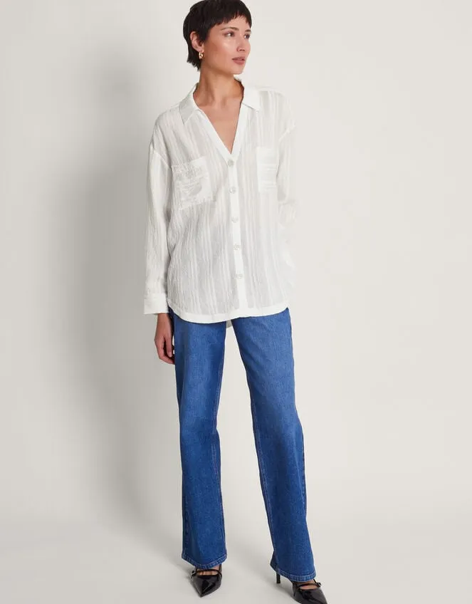 Women Sofia Textured Shirt White Monsoon Tops and Blouses