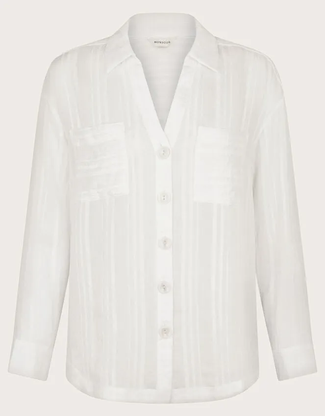 Women Sofia Textured Shirt White Monsoon Tops and Blouses