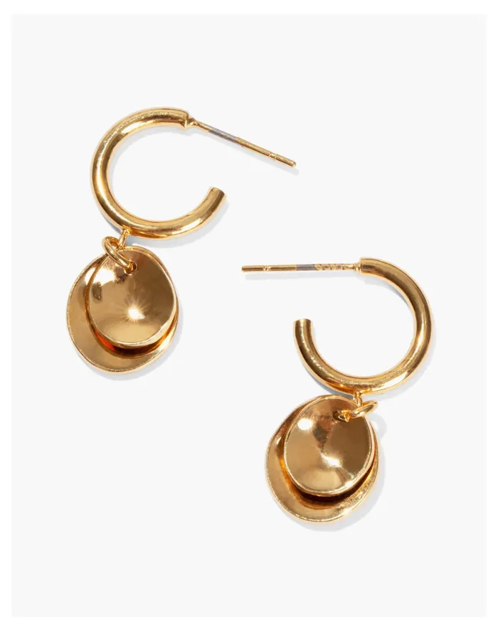 Women Soko Maua Charm Hoop Earrings Gold Madewell Earrings