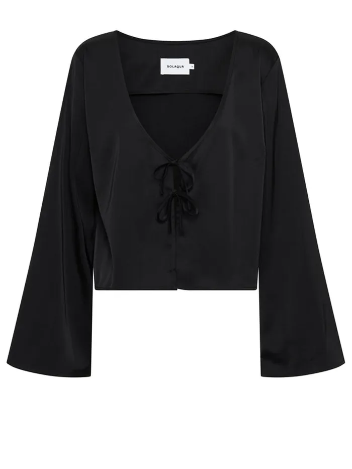 Women Solaqua 8211 Celeste Silk Blouse In Black Noir The UNDONE Tops