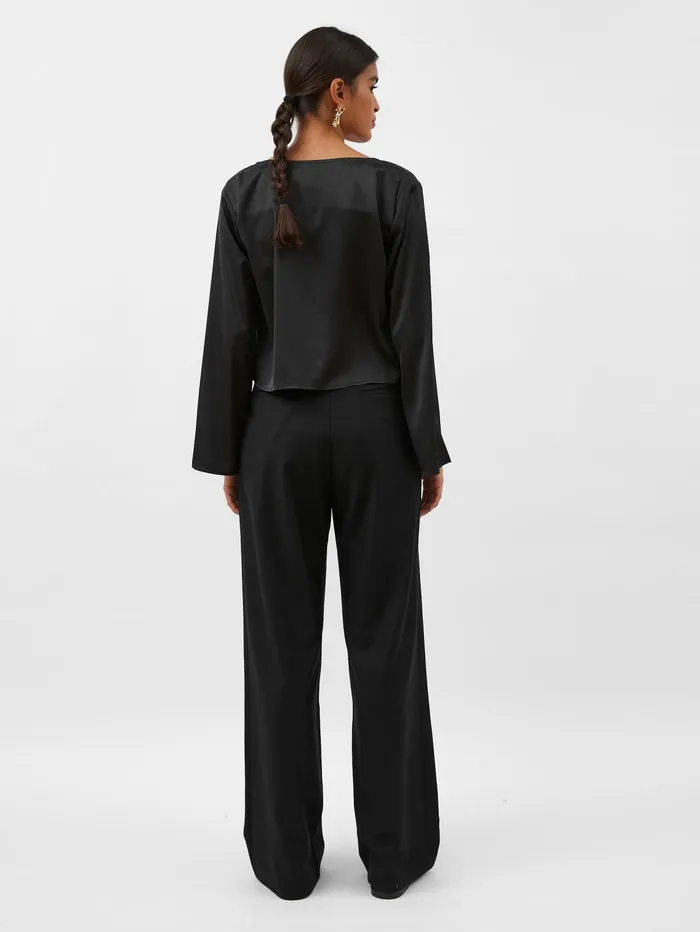 Women Solaqua 8211 Celeste Silk Blouse In Black Noir The UNDONE Tops