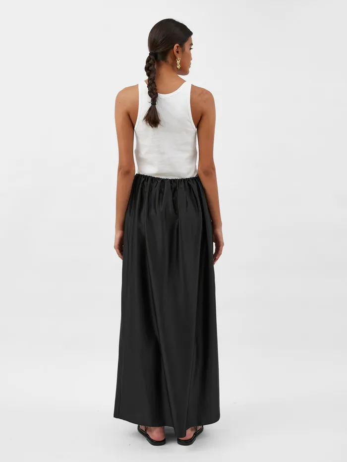 Women Solaqua 8211 Lucia Tie Up Silk Skirt In Black Noir The UNDONE Skirts