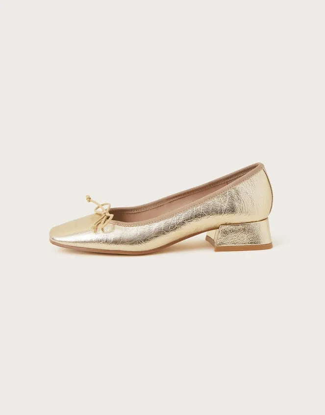 Women SquaredToe Block Heels Gold Monsoon Sandals