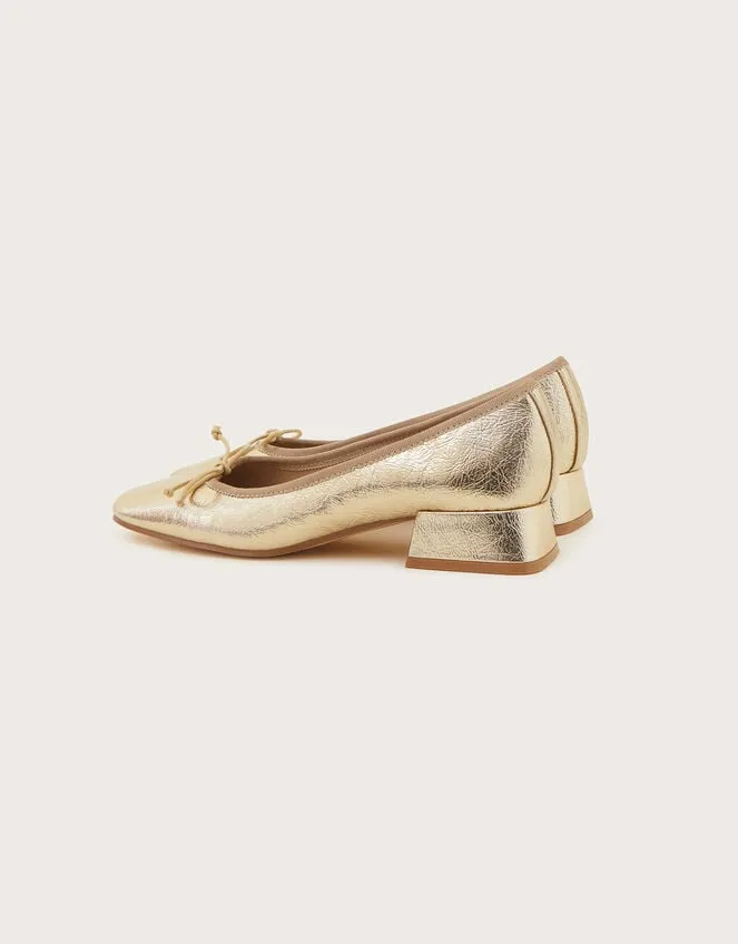 Women SquaredToe Block Heels Gold Monsoon Sandals