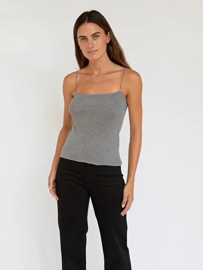 Women St Agni 8211 Fine Strap Knit Top In Grey Marle The UNDONE Tops
