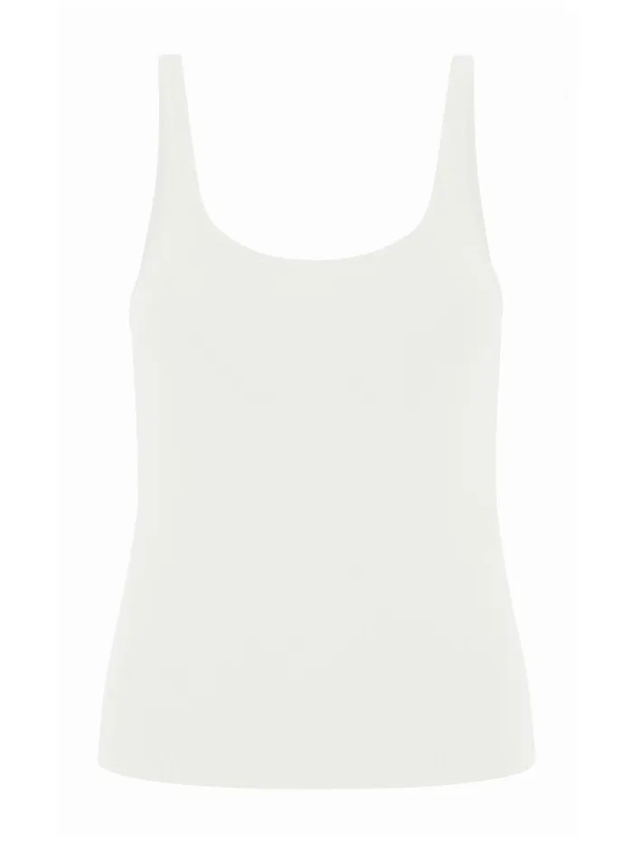 Women St Agni 8211 Organic Cotton Slim Scoop Tank In White The UNDONE Tops