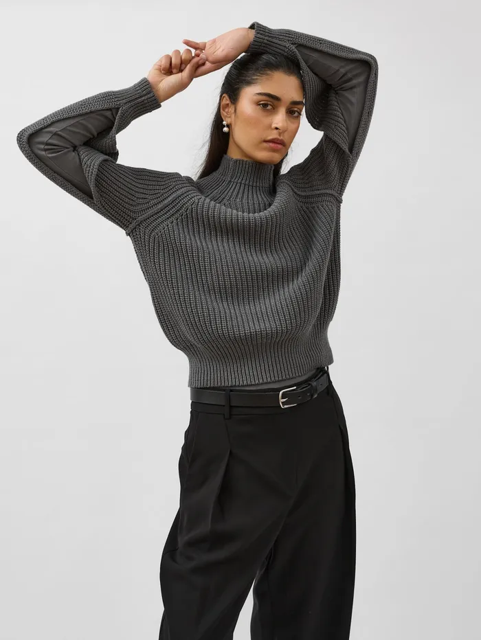 Women St Agni 8211 Split Sleeve Jumper In Grey Smoke The UNDONE Knitwear