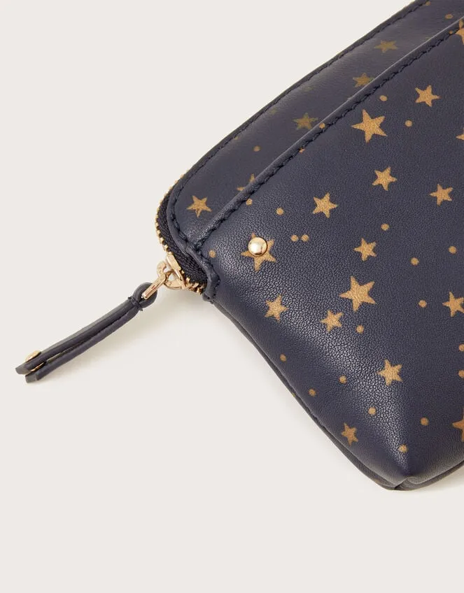 Women Star Print Large Leather Pouch Monsoon Bags and Purses