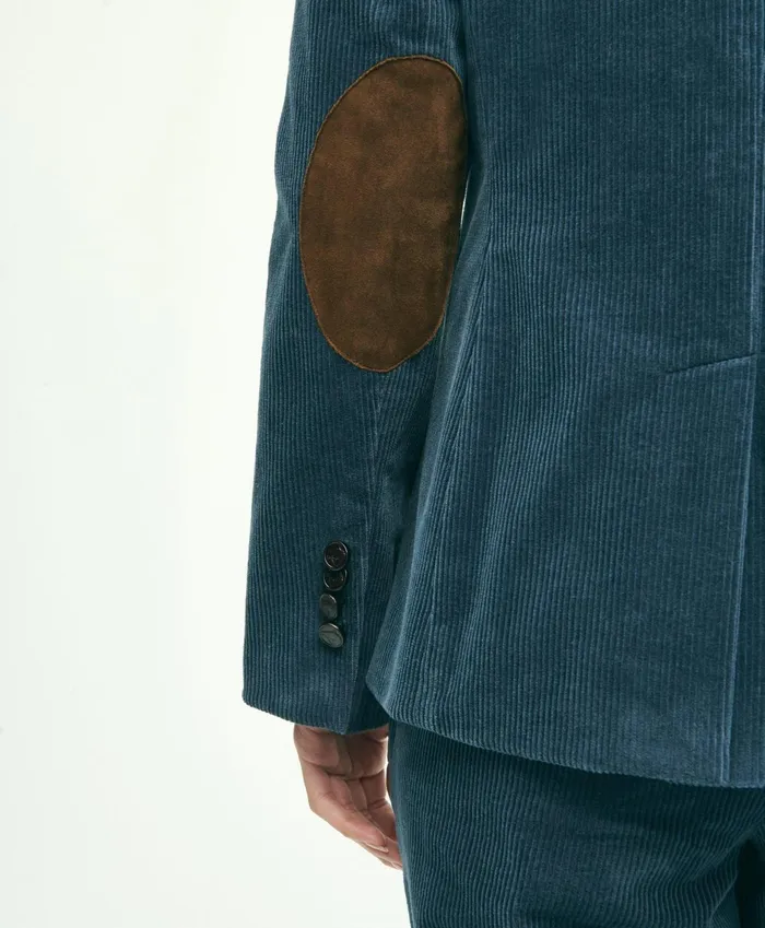 Women Stretch Cotton Corduroy Jacket Blue Brooks Brothers Blazers