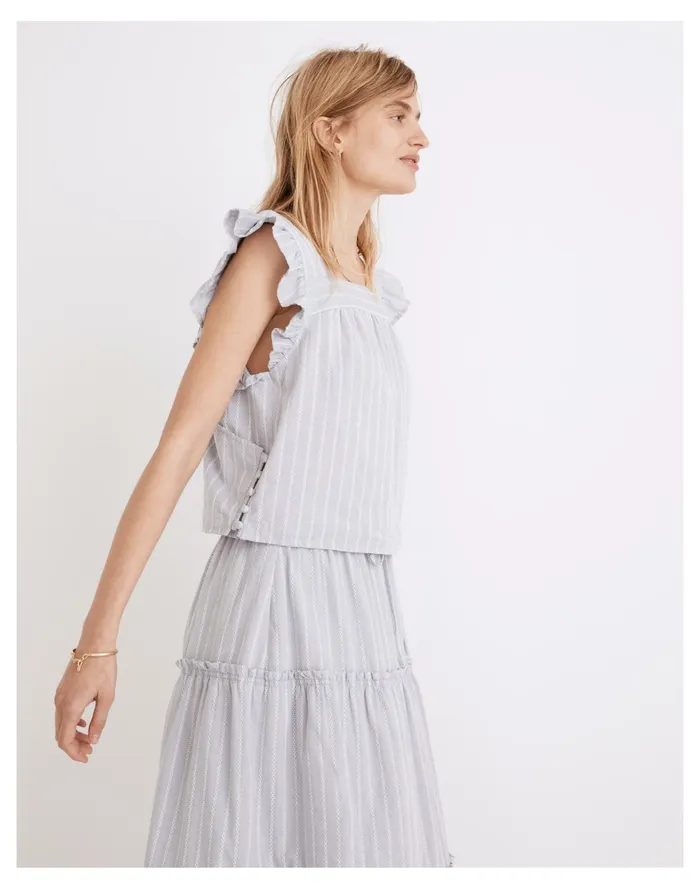 Women Striped Flutter Sleeve Cross Back Top As Per Header Madewell Tops and Shirts Women Striped Flutter Sleeve Cross Back Top As Per Header Madewell Tops and Shirts