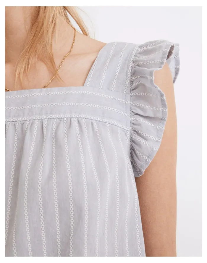 Women Striped Flutter Sleeve Cross Back Top As Per Header Madewell Tops and Shirts Women Striped Flutter Sleeve Cross Back Top As Per Header Madewell Tops and Shirts