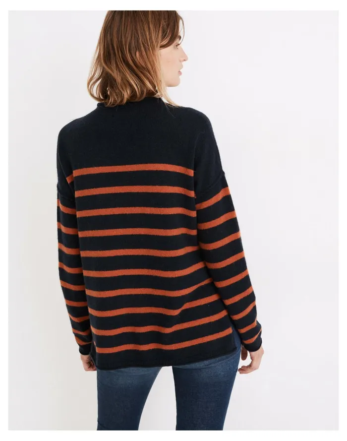 Women Striped Whitworth Mockneck Sweater In Coziest Yarn Heather Atlantic Madewell Sweaters Women Striped Whitworth Mockneck Sweater In Coziest Yarn Heather Atlantic Madewell Sweaters