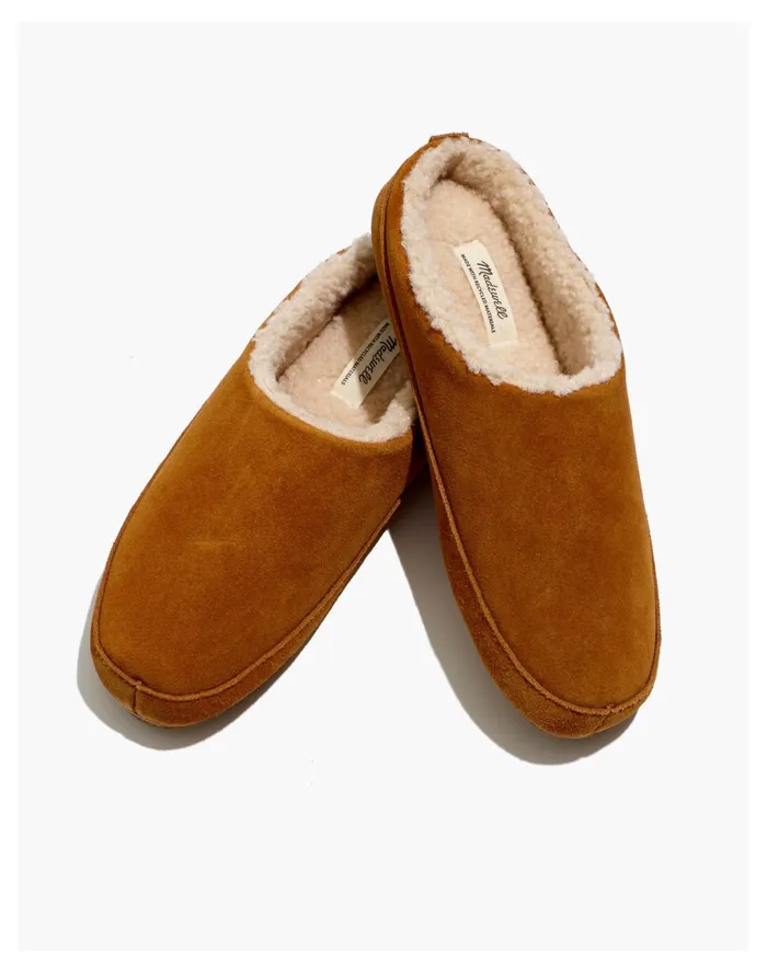 Women Suede Scuff Slippers Golden Pecan Madewell Slippers