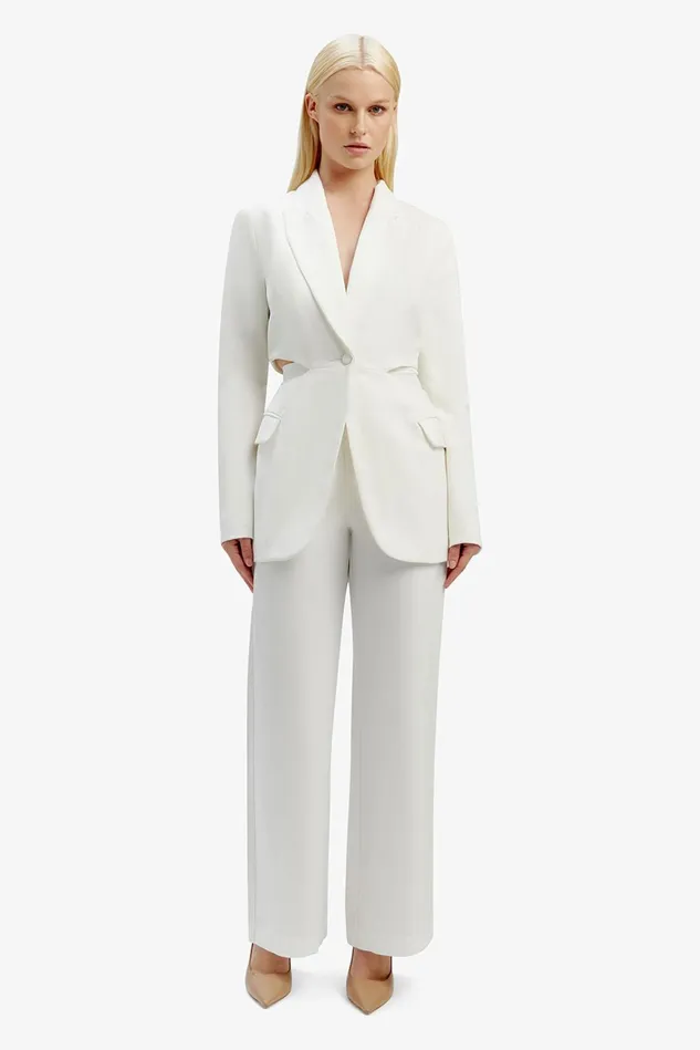 Women Suiting Bardot Cassian Cut Out Blazer In Ivory Ivory