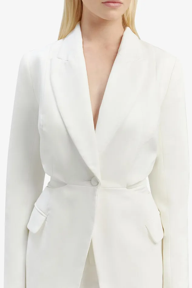 Women Suiting Bardot Cassian Cut Out Blazer In Ivory Ivory Women Suiting Bardot Cassian Cut Out Blazer In Ivory Ivory