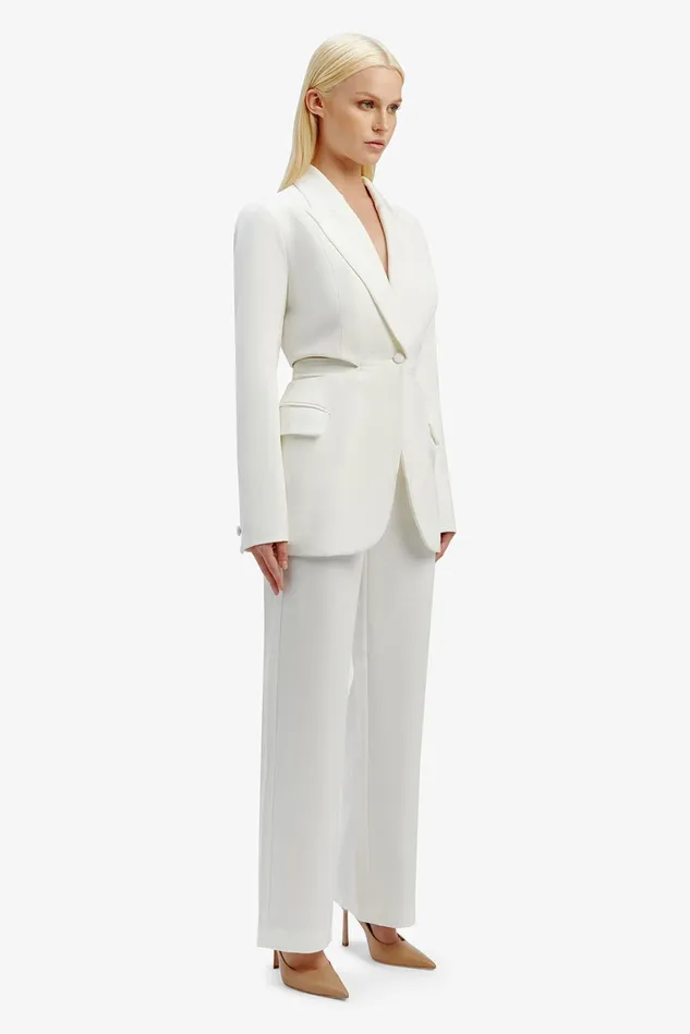 Women Suiting Bardot Cassian Cut Out Blazer In Ivory Ivory Women Suiting Bardot Cassian Cut Out Blazer In Ivory Ivory