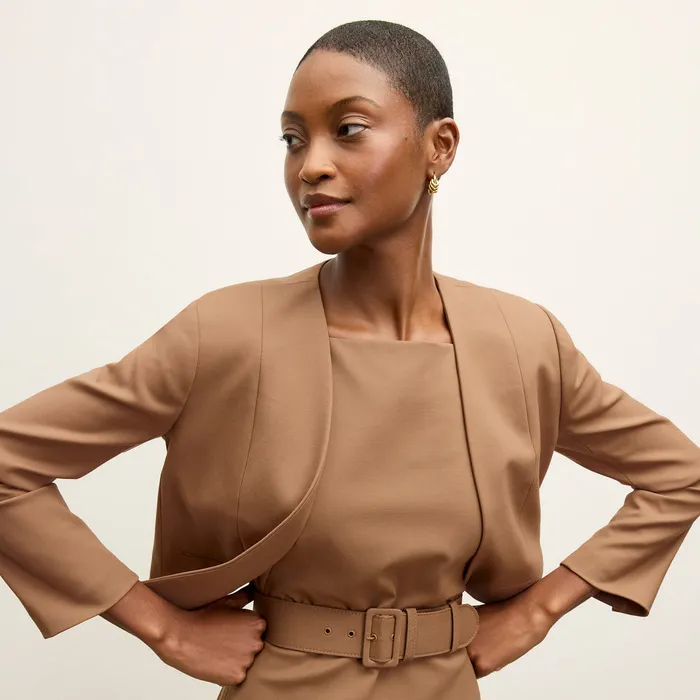 Women Suiting M M LaFleur The Cynthia Dress 8211 Washable Wool Twill Camel