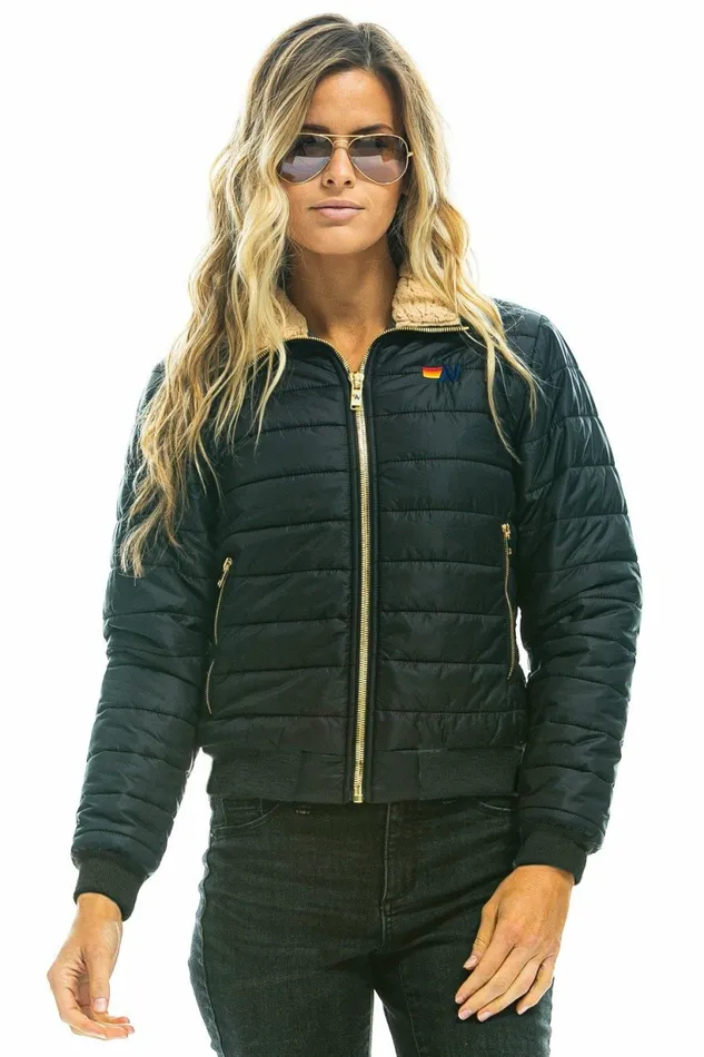 Women SUNBURST JACKET 8211 BLACK Aviator Nation Outerwear Women SUNBURST JACKET 8211 BLACK Aviator Nation Outerwear