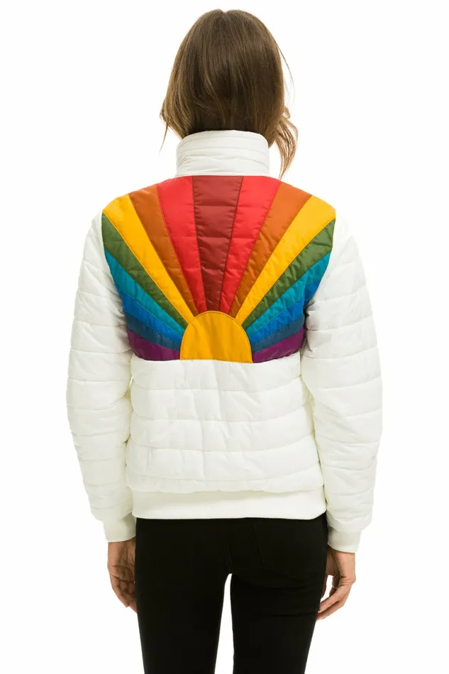 Women SUNBURST JACKET 8211 GLOSSY WHITE Aviator Nation Outerwear