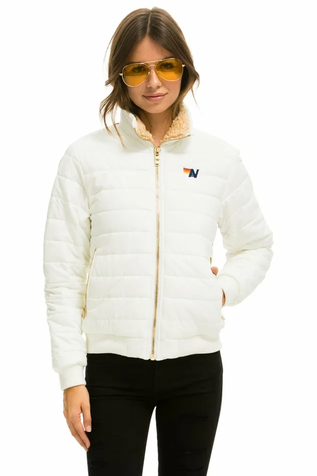 Women SUNBURST JACKET 8211 GLOSSY WHITE Aviator Nation Outerwear Women SUNBURST JACKET 8211 GLOSSY WHITE Aviator Nation Outerwear