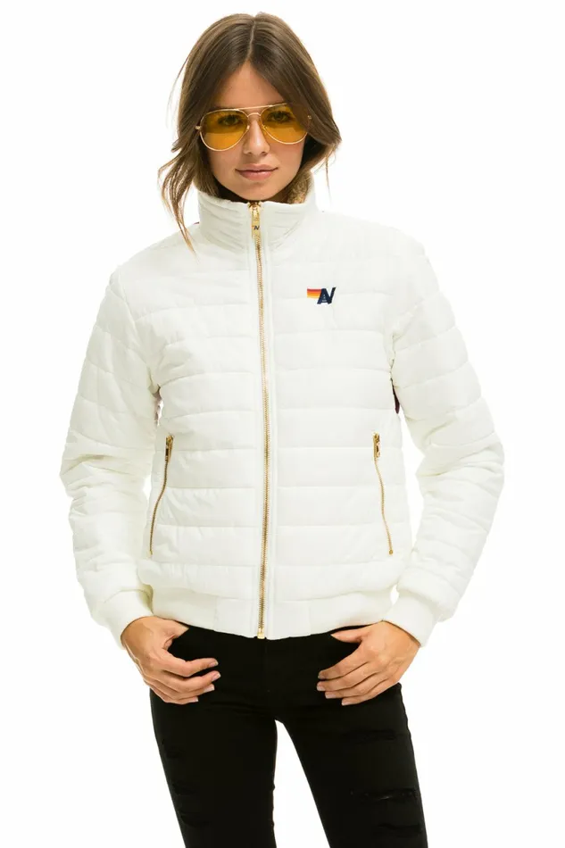 Women SUNBURST JACKET 8211 GLOSSY WHITE Aviator Nation Outerwear Women SUNBURST JACKET 8211 GLOSSY WHITE Aviator Nation Outerwear