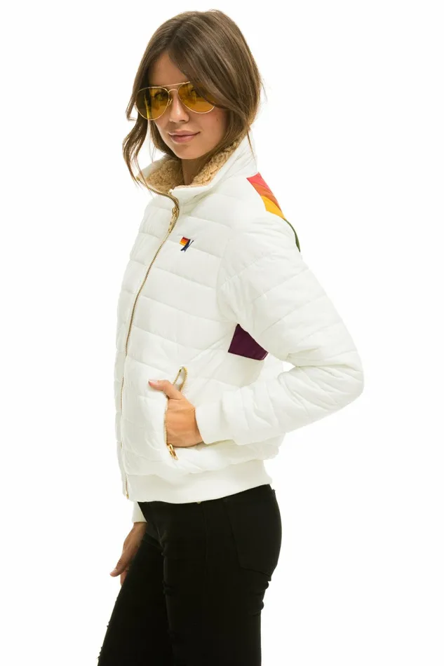 Women SUNBURST JACKET 8211 GLOSSY WHITE Aviator Nation Outerwear Women SUNBURST JACKET 8211 GLOSSY WHITE Aviator Nation Outerwear