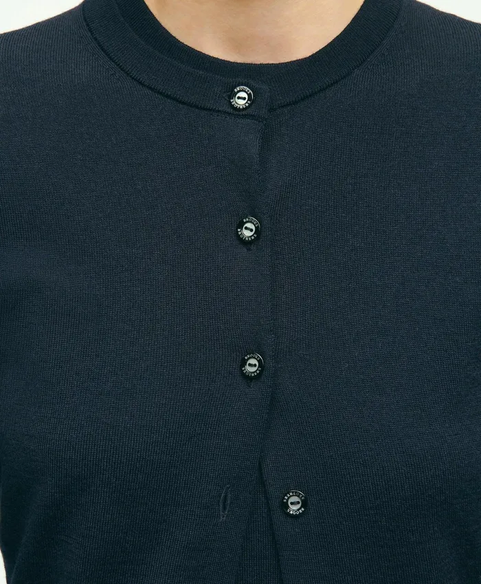 Women Supima Cotton Cardigan Navy Brooks Brothers Sweaters