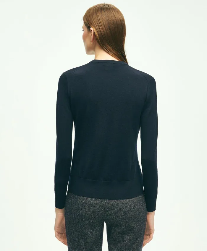 Women Supima Cotton Cardigan Navy Brooks Brothers Sweaters