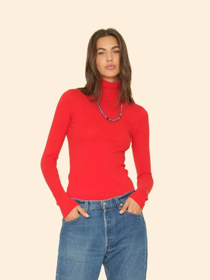 Women Sweaters and Jackets Xirena Bright Flame Tommy Sweater